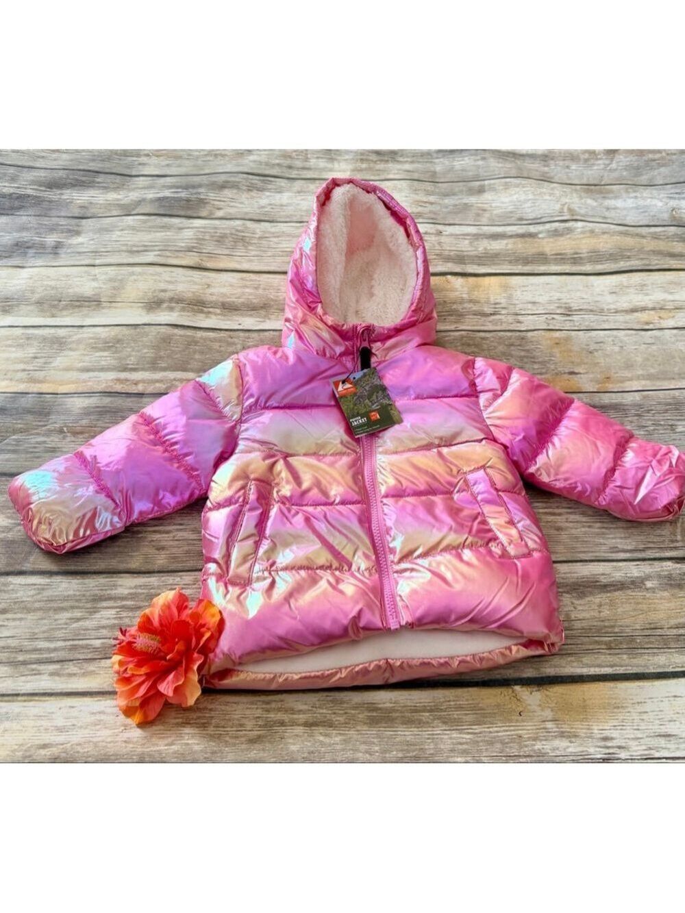 Baby Pink Shine Puffer Jacket